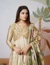 PC 438 Chinon Embroidery Work Gown With Dupatta Wholesale Suppliers In Mumbai